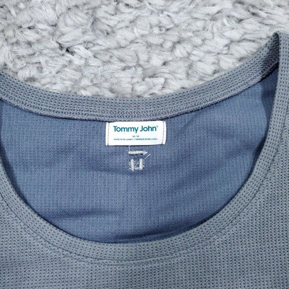 Tommy John Women's Waffle Lounge Tee Shirt Top Gray Size Medium Short Sleeve - Picture 3 of 7